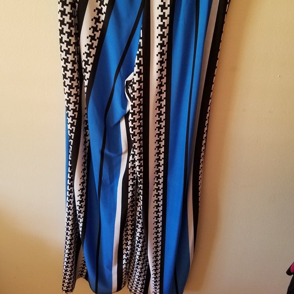 Blue and Houndstooth Pattern Pants - Picture 2 of 2